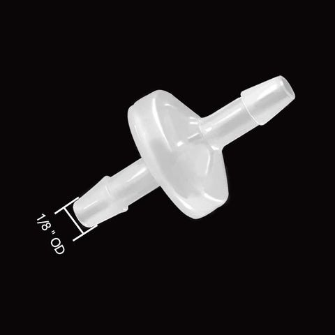ANPTGHT One Way Check Valve, white plastic with 1/8-inch hose barb
