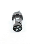 3-Position Selector Switch Single Unit, 300 V AC Panel Mount Rotary Control, metal housing, rear view of switch terminals.