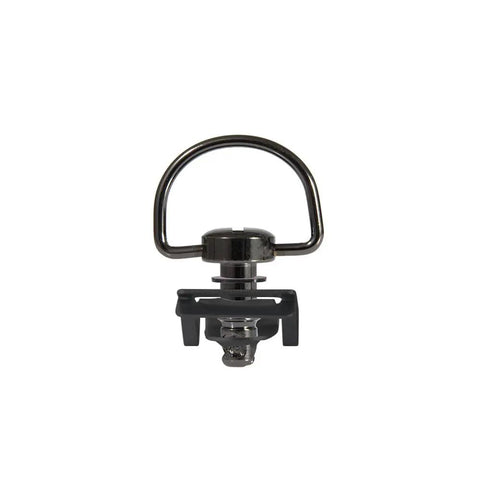 Front view of Race Style Quick Release D Ring One Quarter Turn Fasteners For Motorcycle Fairings Clip On Type C Chrome Black 19mm