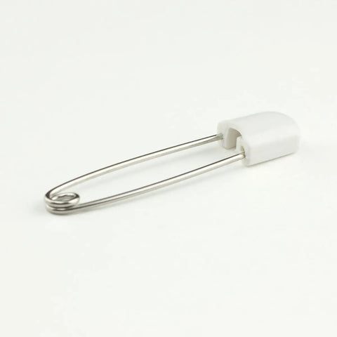 Sturdy Stainless Steel Cloth Diaper Pins With Safe Lock Closures for Everyday Baby Care Crafts and Events, single pin view