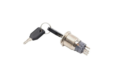 Heavy Duty 19mm Rotary Key Switch Lock DPDT 6 Pin 2NO 2NC Latching 3 Position Key Lock with keys for panel mount
