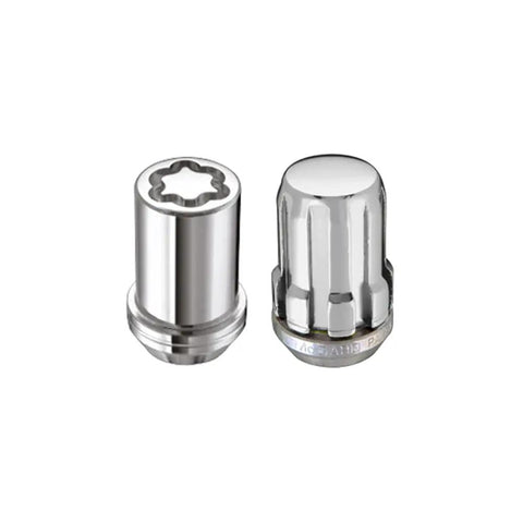 Chrome SplineDrive Wheel Installation Kit For 5 Lug Wheels With 16 Lug Nuts 4 Locks 1 Key And 1 Install Tool M12 X 1.5 Thread Closed End Design For Maximum Grip And Secure Stud Engagement