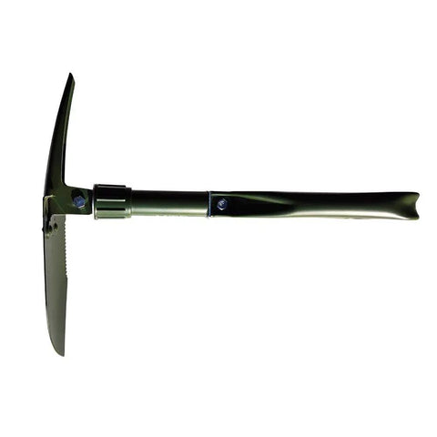 Side view of Beefy Folding Camping Shovel With Wood Saw Edge, High Carbon Steel Entrenching Tool, 18.3 Inch, Green