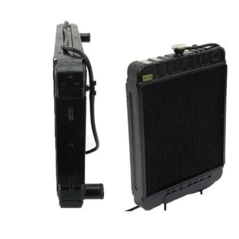 Badass Oem Radiator For Ford Perkins Genie Boom Lift S60 S65 S60X S60XC side and front view, durable black metal construction.