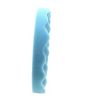 8 Inch Blue Ultra Soft Foam Buffing Pad For Auto Detailing And Paint Correction Heavy Duty Polish Tool showing side profile with texture.