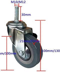 Heavy Duty Furniture Caster Wheels With Smooth Swivel Castors For Beds And Office Chairs Includes Threaded Stem Mount visible dimensions and details.