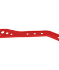 High Visibility Red ABS Push Block For Table Saws And Router Tables Non Kickback Push Stick With Ergonomic Handle 16.5 Inch Sturdy Woodworking Safety Tool For Everyday Use Pro Grade Build side view showing holes and curve