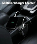 Heavy Duty Car Cigarette Lighter Splitter With Dual Usb Fast Charge Ports And 150W Power Outlet For Quick Charging Up To Four Gadgets Simultaneously For A Slick Road Ready Setup. Multi car charger with smartphone charging.