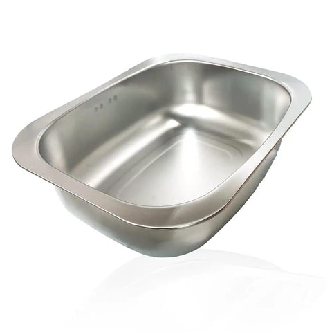 Big 9.9L Stainless Steel Dishpan For Everyday Kitchen Cleanup No Nonsense Dish Tub That Doubles As A Rugged Multipurpose Sink Bowl For Veggie Washing And More In A Durable Rustproof Basin on white background