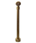 Straight Up Premium Push To Seal Bath Waste Overflow Drain With Pivoting Head And Brushed Gold Finish, 26 inches tall for deep soak basins.
