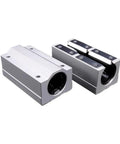 Top Shelf Precision P5 Linear Ball Bearing Block And Slide Unit For CNC Routers And 3D Printers, aluminum slide units displayed.
