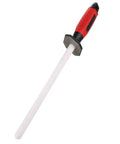 Beast 14 Inch Diamond Ceramic Knife Sharpener 2 In 1 Sharpening Rod with red handle shown on white background.