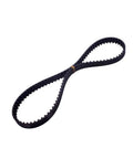 Heavy Duty Timing Belt 6C5-46241-00 for 4 Stroke Engines 25 30 40 50 60 70 HP, black elastic material, twist view.