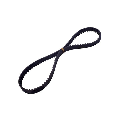 Heavy Duty Timing Belt 6C5-46241-00 for 4 Stroke Engines 25 30 40 50 60 70 HP, black elastic material, twist view.