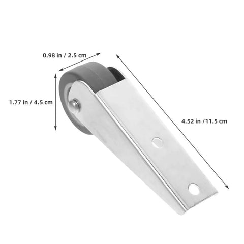 Smooth As Silk Heavy Duty Sliding Door Roller Casters With Nylon Wheels For Barn Door Hardware Bottom Lifters, dimensions shown.