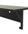 No Fuss Adjustable Flip Top Standing Desk Built Tough For Quick Workspace Swaps Locking Casters smooth sand laminate top detail