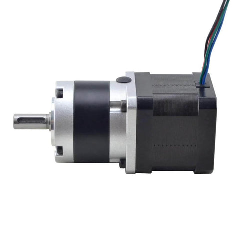 Side view of Nema 17 Stepper Motor With 39mm Length And 5 To 1 Planetary Gearbox 50 Arcmin High Torque Low Noise Long Life Built In Shaft Coupling