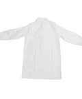 Back view of White Long Sleeve Lab Coat For Doctors, Nurses, And Students, Breathable Polyester Cotton Workwear With Durable Design, Size M