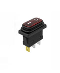 Two Pack DC 30A 36V Boat Rocker Toggle Switch With LED Light 4 Pins Waterproof Marine On Off Switch For Panels Durable Nylon PA66 Construction Easy Install Ideal For Boats Trailers, black 4-pin view