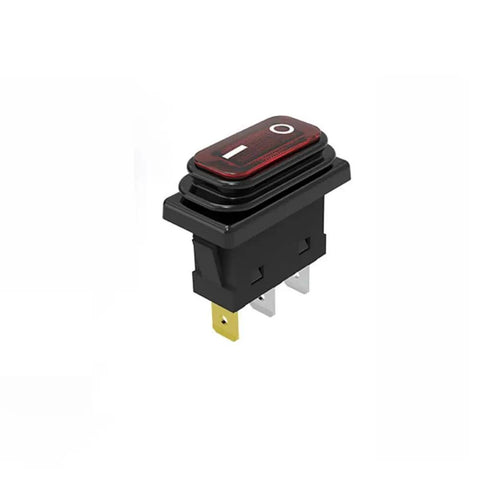 Two Pack DC 30A 36V Boat Rocker Toggle Switch With LED Light 4 Pins Waterproof Marine On Off Switch For Panels Durable Nylon PA66 Construction Easy Install Ideal For Boats Trailers, black 4-pin view