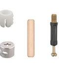 Stainless Steel Dowel Pin Shelf Support Kit With 25 Cam Fittings 25 Preinserted Nuts 25 Wooden Dowels And 50 40mm Dowels For Quick Durable Furniture Assembly, cam fitting set with wooden dowel and nut