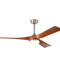52 Inch Ceiling Fan With LED Lights And Remote Control Modern Chandelier Ceiling Fan With Walnut Wood Blades 3 Downrods Ultra Quiet