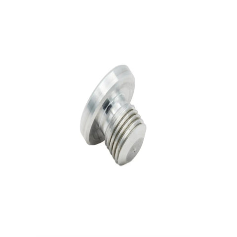 Billet Aluminum LS Oil Pressure Relief Valve Plug Machined For Knockout Engine Blocks And LS Swap Builds with silver finish