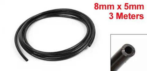 Coiled Black PU Polyurethane Air Tubing 8mm OD 5mm ID Three Meter Long Pneumatic Hose For Air Compressors And DIY Projects.