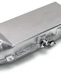 Side view of Duct Heater Assembly DC93-00154A Replacement Part For Samsung Ovens And Dryers, metallic finish, rectangular shape.