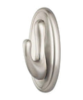 Damage Free Hanging 3 Hook Wall Decor Hooks In Brushed Nickel Finish, large plastic hook for lightweight items, brushed nickel