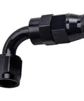Premium Stainless Steel PTFE Braided Hose Line Kit With AN6 Fittings Perfect For Fuel And Oil Transfer In Your Ride Or Machine Over 20 Feet Long. Black AN6 elbow hose fitting, stainless steel PTFE braided line connector