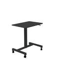 Super Versatile Height Adjustable Laptop Desk For Bed Or Couch Foldable Portable Side Table With Smooth Rolling Wheels in black.