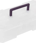 12-Inch ProBox Plastic Storage Toolbox For Art Supplies And Crafts, durable clear organizer case with safe rounded edges, closed lid view