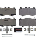 PowerStop Z26 carbon-ceramic front brake pads with installation hardware, four-pad set