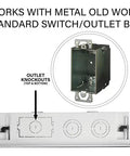 Image showing Straight Up Zero Clutter In Wall Media Box compatible with metal old work switch/outlet box, 17 inch white design.