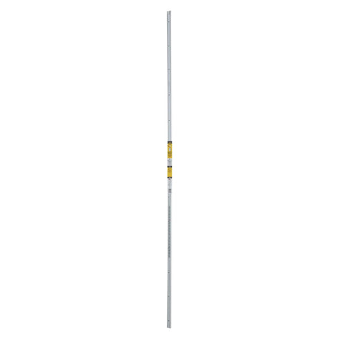 White Aluminum And Vinyl Door Seal Kit With Screw On Top And Sides Blocks Drafts Moisture Dust And Insects, full view of one strip.