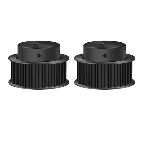 Beefy HTD 8M Timing Pulley 40 Tooth Carbon Steel Drive Gear set for garage and factory applications, showcasing black steel construction.