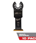 Pro Grade High Carbon Steel Reciprocator Blades Built Tough To Smash Through Wood Metal And Drywall 1-3/8 Inch Ten Pack side view of multi-material blade