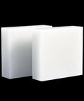 Rock Solid Reusable Plastic Support Pads 200X200MM Heavy Duty Anti Vibration Shim Plates for leveling, close-up view on black background.