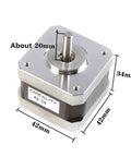 3D Printer Stepper Motor 42-34, 2 Phases 0.8A 1.8 Degrees 0.4 N.M for Ender-3 X/Y/Z Axis and CR-10 Series Z Axis
