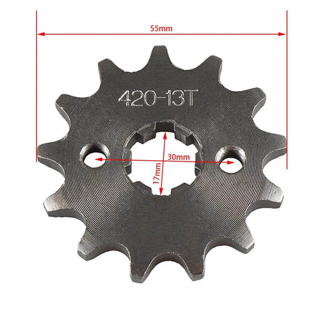US Replacement Front Chain Sprocket Gear 13T 17mm For 420 Chain Fits ATV Pit Dirt Bike 50cc 70cc 90cc 110cc 125cc Cspart 2662843