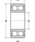 4203ZZ Double Row Angular Contact Bearing 17x40x16 - VXB Ball Bearings