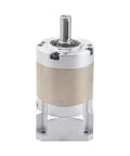 Front view of ✝️ Gearbox 42 mm Shaft Size 1-Pack Planetary Gearbox Gear Ratio with metal housing for rotary equipment and power transmission.