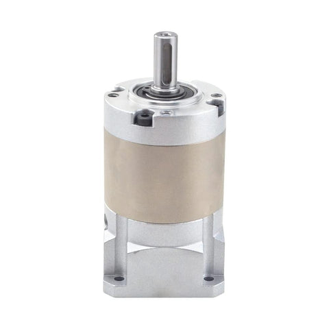 Front view of ✝️ Gearbox 42 mm Shaft Size 1-Pack Planetary Gearbox Gear Ratio with metal housing for rotary equipment and power transmission.