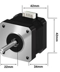 42 x 34mm Stepper Motor 34mm high 1.8° Torque 15Ncm (22.3oz.in) Low Noise 2-Phrase Universal Electric DC 1.3A Motor with 1M Cable
