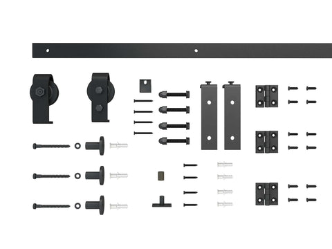 43 Inch Bi Folding Sliding Barn Door Hardware Kit For Two Doors Heavy Duty Side Mounted Bifold Door System With Two Rollers