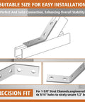 8 Piece 45 Degree Angle Brackets for 1-5/8 Inch Strut Channels with Four Hole Corner Braces, galvanized steel view