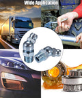 M8x1 25 Grease Nipple Fittings 45 Degree Bend Galvanized Steel Zerk Adapters for automotive use with truck and car images
