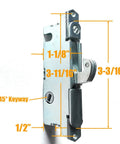 Patio Door Handle Set With Mortise Lock For Sliding Glass Doors Non Keyed Latch White Diecast 45 Degree Design Replacement