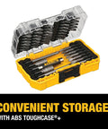 Screwdriver Bit Set With Tough Case 45-Piece Kit DW2166 Grey And Silver, open case showing bits in organized compartments.